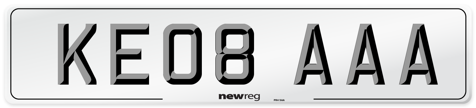 KE08 AAA Number Plate from New Reg